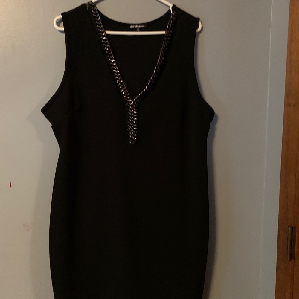 Black dress with chain detail